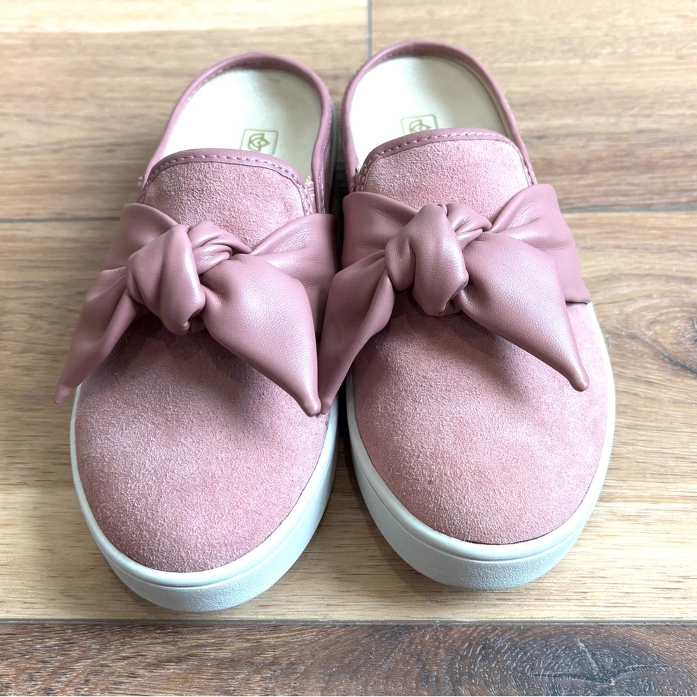 Spenco Women's Barbados Slide Sandal Blush Pink Suede Bow 5.5